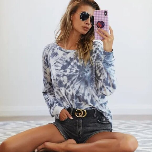 ✨NWT BiBi Tie Dye Print Terry T-Shirt - Picture 6 of 8